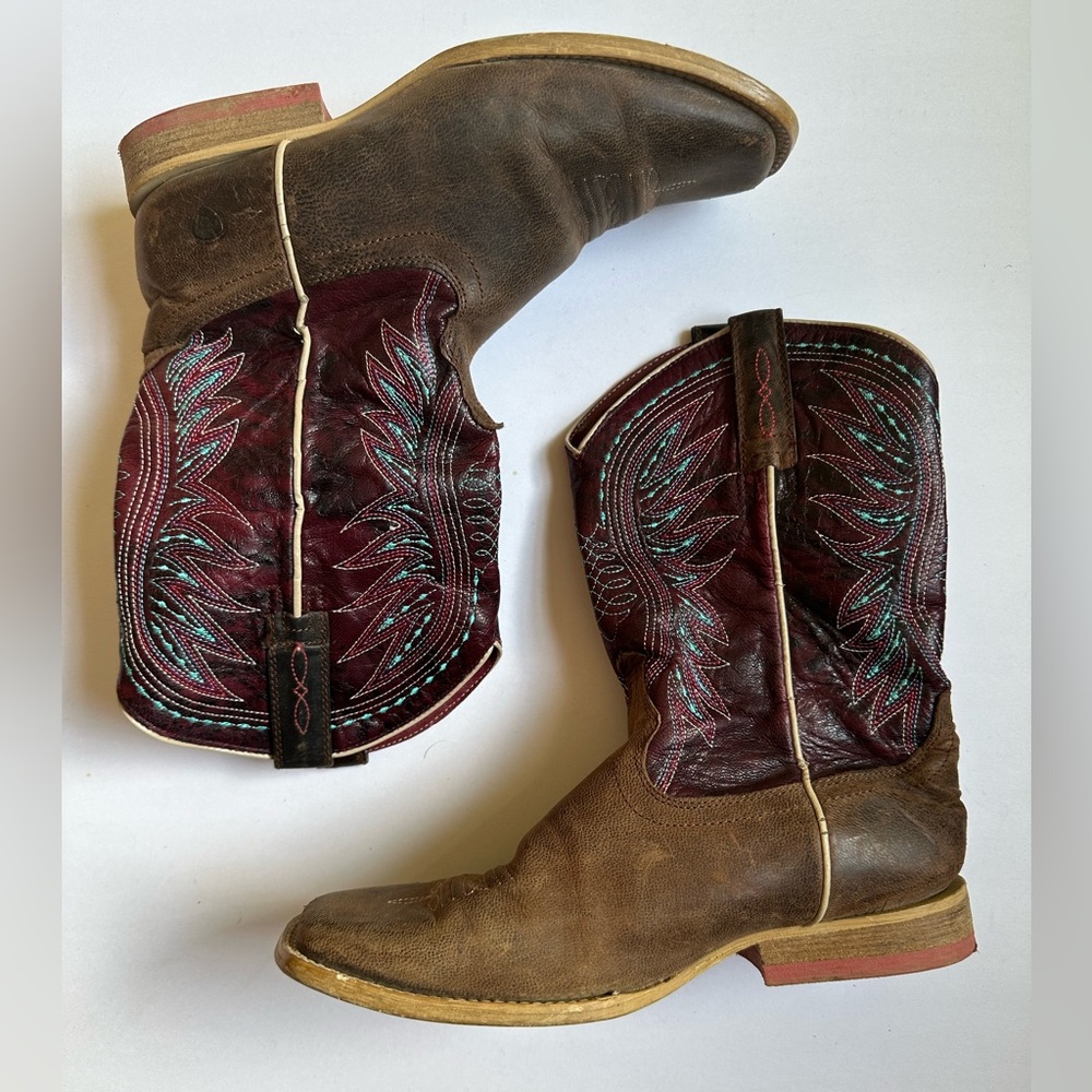 Ariat 4LR Vaquera Square Toe Cowboy Boots 10023071 Girls Size 3